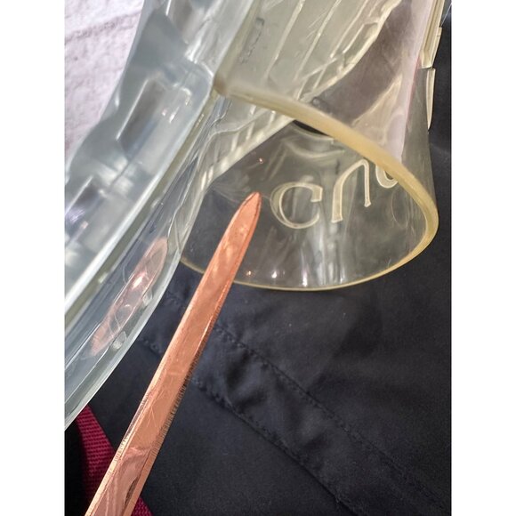 Gucci Sz 40 / US 10 Logo Transparent Clear Chunky Mule Sandals Block Heel Slides - Picture 13 of 16